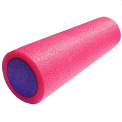 Ролик для йоги полнотелый 30х15 см (фиолетовый/розовый)