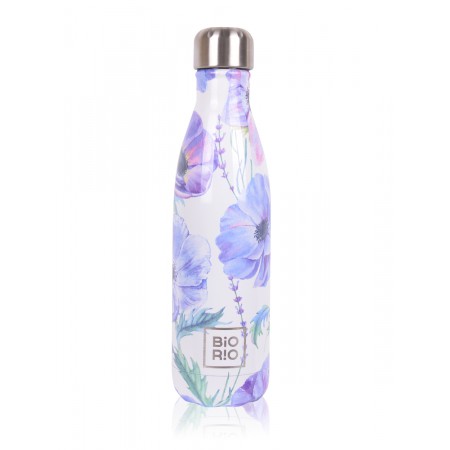 BioRio. Бутылка-термос металлическая Сиреневые цветы, 500 мл