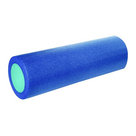 Ролик для йоги полнотелый (синий/зелёный) 45х15 см
