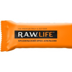 R.A.W. LIFE батончик орехово-фруктовый Бразильский орех Апельсин, 47 г