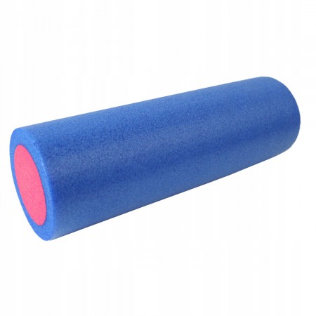 Ролик для йоги полнотелый (синий/розовый) 45х15 см