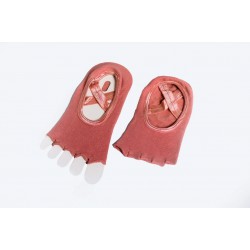 Носки для йоги с открытыми пальчиками (балетки) светло-розовые