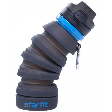 Starfit. Бутылка для воды с карабином, складная, серая (арт. FB-100)