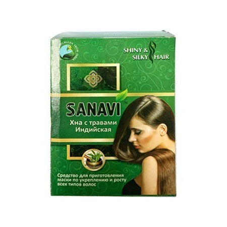 Sanavi. Хна для волос с индийскими травами, 100 гр