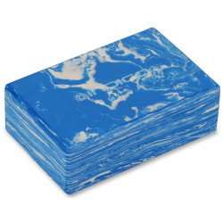 Indigo. Блок для йоги IN259, голубой мрамор, 22,8 x 15,2 x 7,6 см
