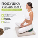 Подушка для медитации и сидения Yogastuff. Лен, гречиха. 60x60x6 см. Серая.