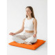 Подушка для медитации и сидения Yogastuff х/б., гречиха. 60x60x4 см, оранжевая