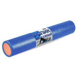 Indigo. Ролик массажный для йоги (90x15 см), синий/оранжевый	