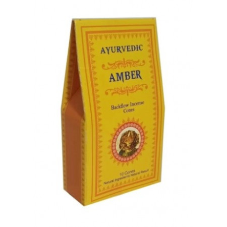 Благовония Ayurvedic конус-стелящийся дым Amber, 10 конусов