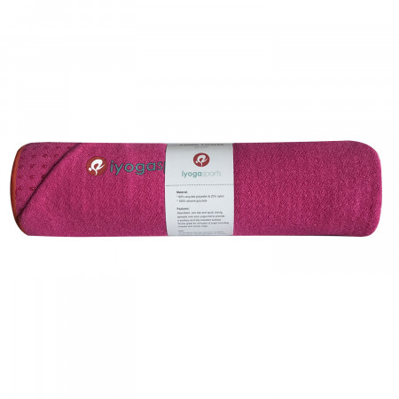 Полотенце для йоги iyogasports 183x61 см, розовый