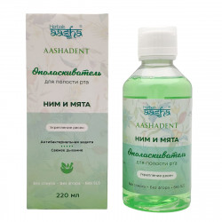 Aasha Herbals. Ополаскиватель для полости рта "Ним и Мята", 220 мл.