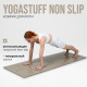 Коврик для йоги "Yogastuff Non Slip" 185х68х0.5 см, графит, с разметкой "чай с молоком", ультранескользящий PU и каучук