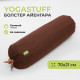 Болстер Yogastuff Айенгара с гречихой, лён 70х21 см, коричневый