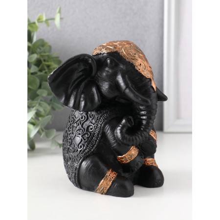 Фигурка гипс «Слон индийский большой», 14-12-12 см, бронза