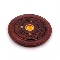 Подставки HM-CH-09C-10 под благовония. Тарелочка из дерева с резьбой 10 см