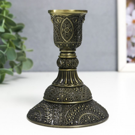 Металлический подсвечник на 1 свечу «Раджа», под бронзу, 10.8.8 см