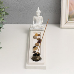 Подставка для благовоний с аромапалочками &laquo;Будда&raquo;, полистоун, сад камней, 29.7.12.2 см