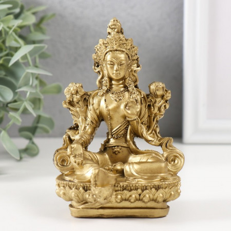 Нэцкэ фигурка &laquo;Парвати&raquo;, полистоун, под бронзу, 12.5х8.5х6.7 см