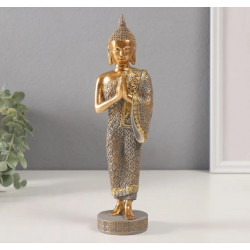Фигурка полистоун «Будда - Анджали-мудра», золотой, 6х7х23.5 см