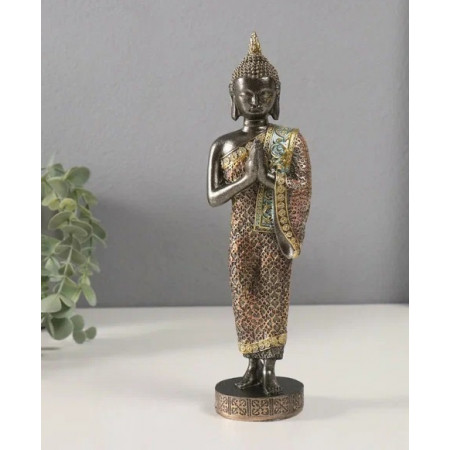 Фигурка полистоун &laquo;Будда - Анджали-мудра&raquo;, серый, 6х7х23.5 см