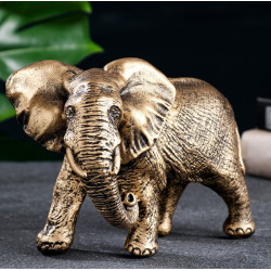 Фигурка полистоун «Слон африканский», бронза, 18х9х13 см