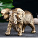 Фигурка полистоун «Слон африканский», бронза, 18х9х13 см