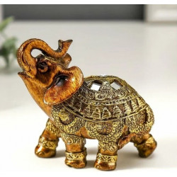 Фигурка полистоун «Слон в богатой золотой попоне», 10х9х5 см