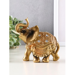 Фигурка полистоун «Слон в золотой попоне с кристаллами», 13.5х12.5х5.5 см
