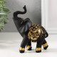 Фигурка полистоун «Чёрный слон в золотой богатой попоне», 8х5х10.5 см