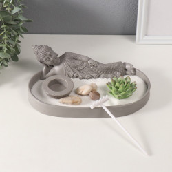 Японский сад камней настольный «Дзен. Статуя лежащего Будды», с набором аксессуаров, 25х15.5х8 см