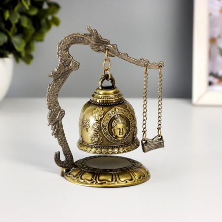 Колокол-гонг металл настольный &laquo;Будда&raquo;, Диаметр - 4.8 см, 11.2х9.5х9.5 см