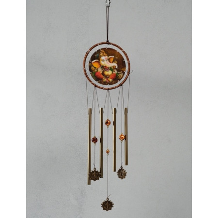 Музыка ветра &laquo;Ганеша мудрость и благополучие&raquo;, металл, 4 трубки 1.8х16х57 см