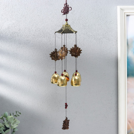 Музыка ветра &laquo;Ганеша&raquo;, металл, 5 колокольчиков, 48 см