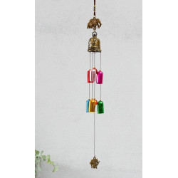 Музыка ветра «Слоны и 6 цветных колокольчиков», металл, 55х5х4.2 см