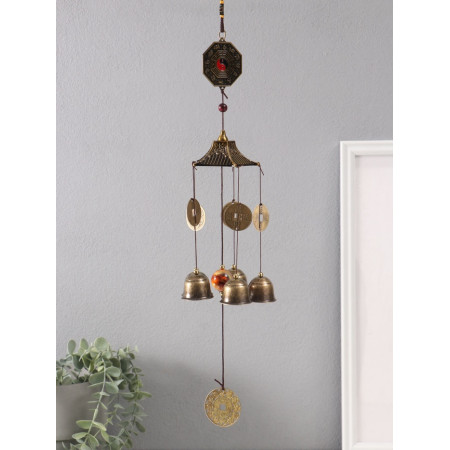 Музыка ветра от сглаза &laquo;Инь-Ян&raquo;, металл, 5 колокольчиков, 60 см