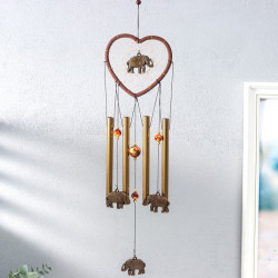 Музыка ветра с ловцом снов «Слон в сердце», 4 трубки, 52 см
