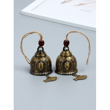 Набор колокольчиков &laquo;Будда и карп&raquo;, 2 шт, металл, высота - 4.8 см, диаметр - 6 см