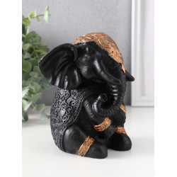 Фигурка гипс «Слон индийский большой», 14х12х12 см, черный