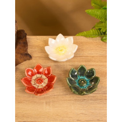 Подставка под благовония «Цветок лотоса», 9.5х9.5х3 см, керамика