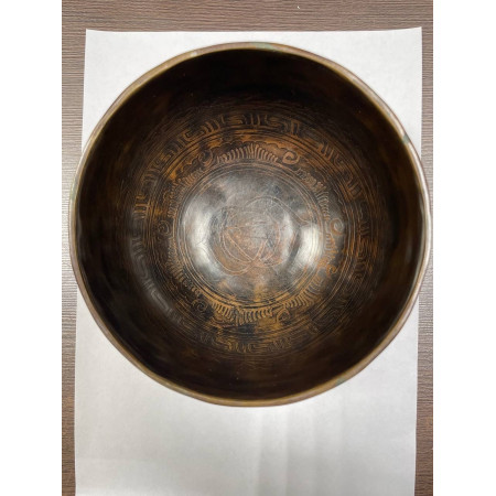 Кованная чаша Etching,Непал,  с мантрой 14х7 см. 600 г.