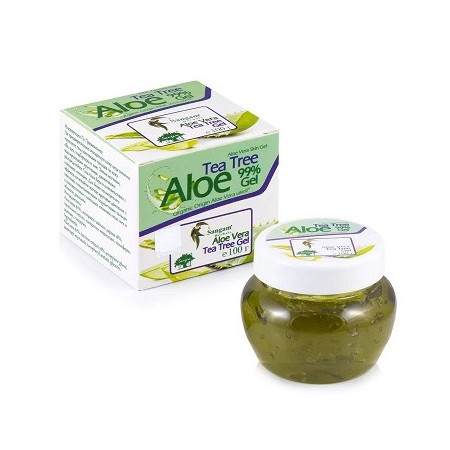 Sangam Herbals. Алоэ гель для лица "Чайное дерево", 100 мл