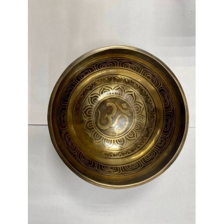 Кованая поющая чаша Etching Carving Непал, 17 см, 860 г
