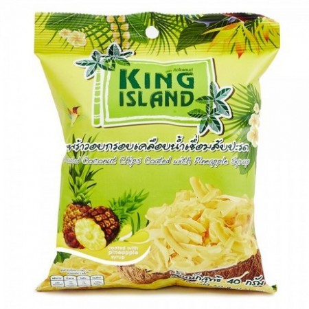 King Island. Кокосовые чипсы с ананасом, 40 г