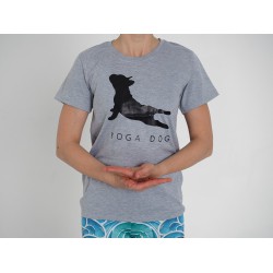 Футболка "Yoga Dog", серая.