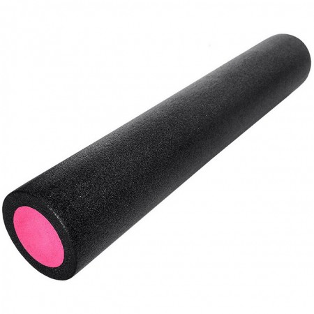 Ролик для йоги полнотелый (черно/розовый) 90х15 см